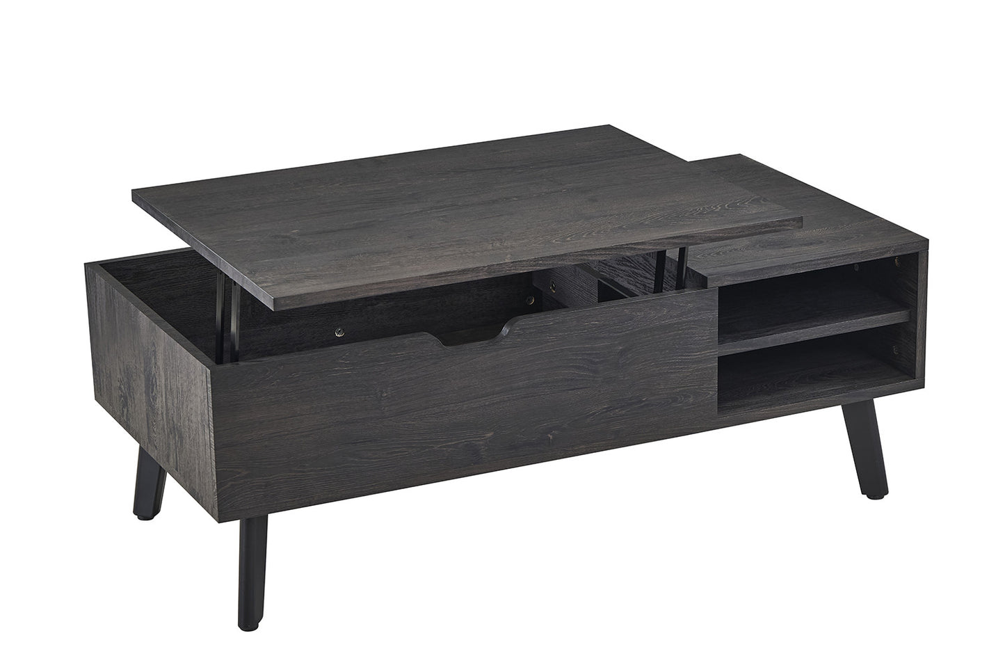 Salontafel 'Justine' met opklapbare top in decor donkerbruin