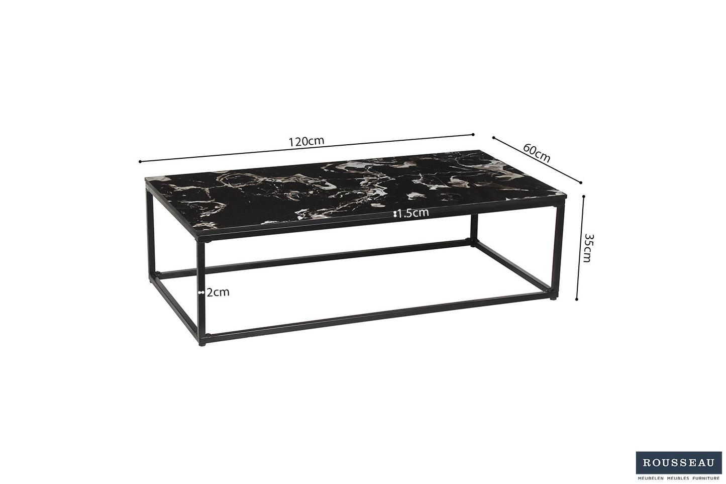 Salontafel 'Livorno' Composiet Marmer Zwart