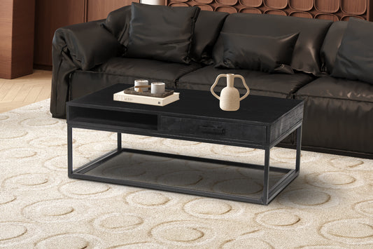 Salontafel 'Madeira' met lade van zwart mangohout