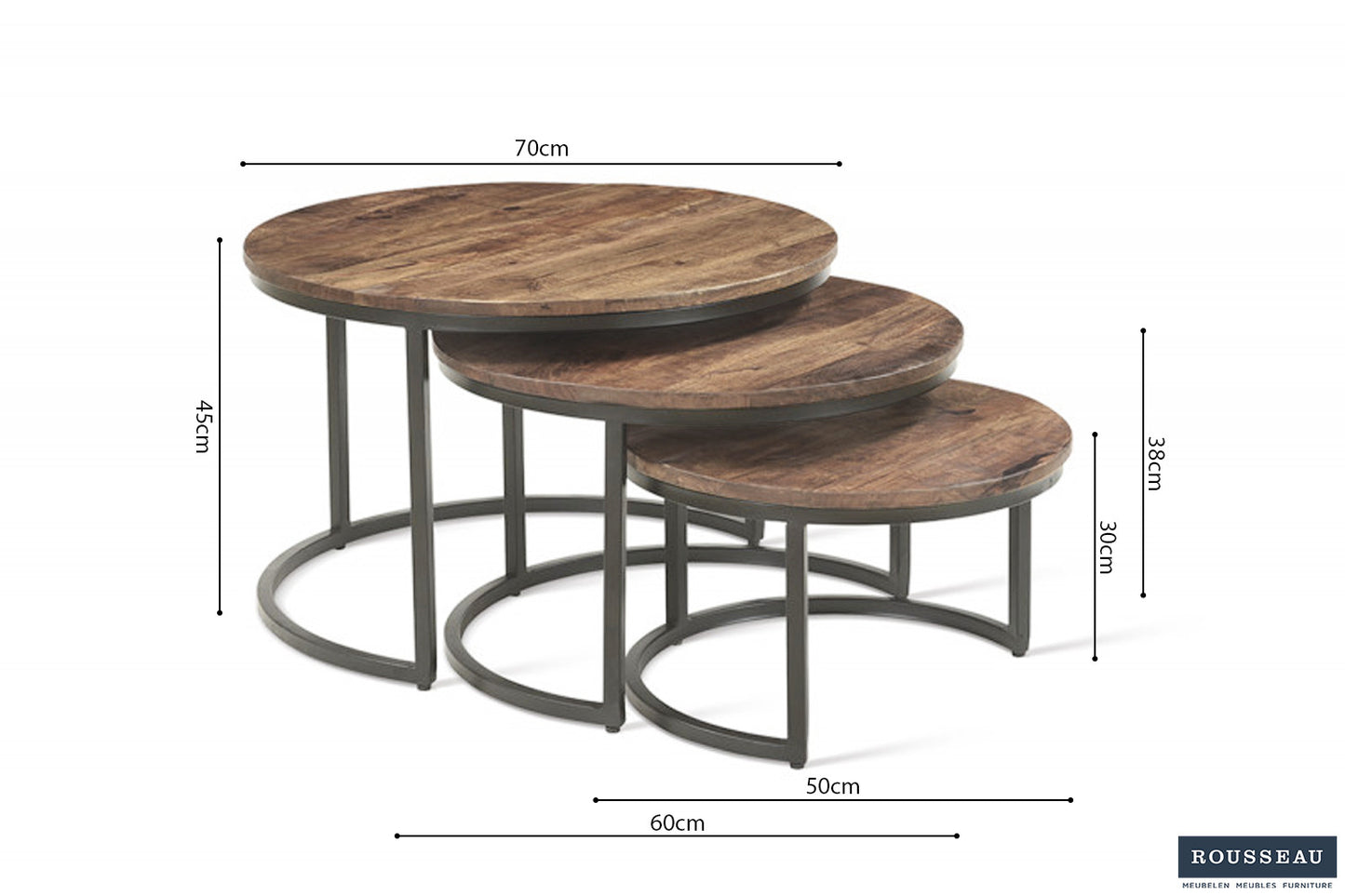 Salontafel 'Arnod' 3-delig Mango hout