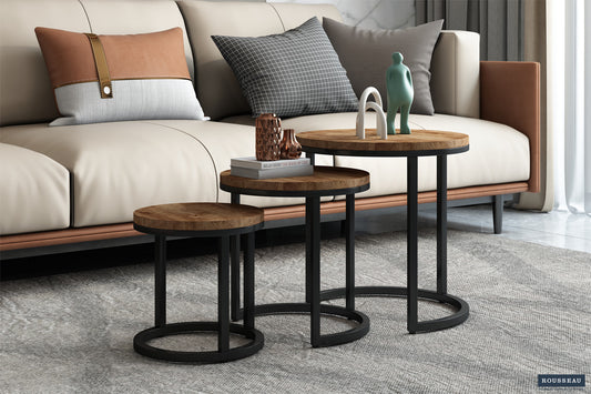 Side table 'Plano' 3-delig Mango hout