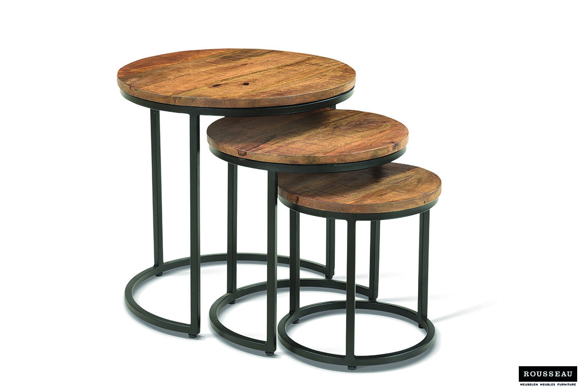 Side table 'Plano' 3-delig Mango hout