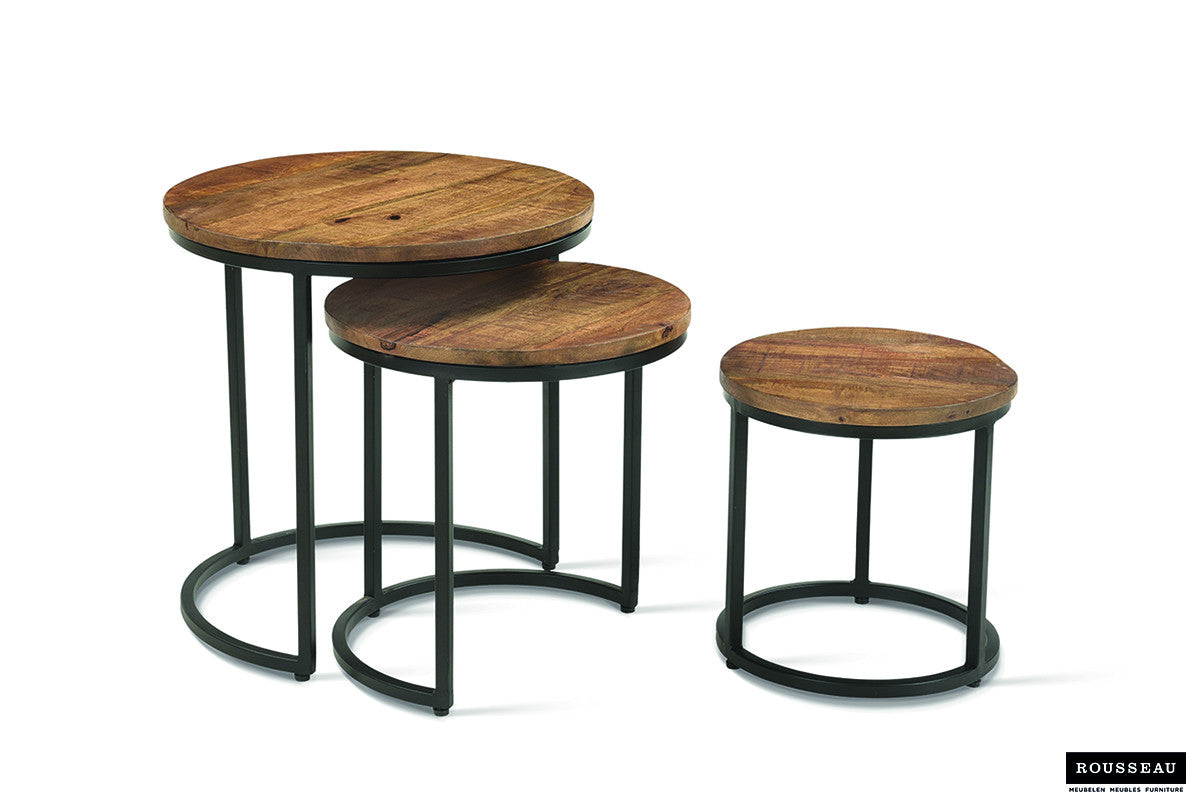 Side table 'Plano' 3-delig Mango hout