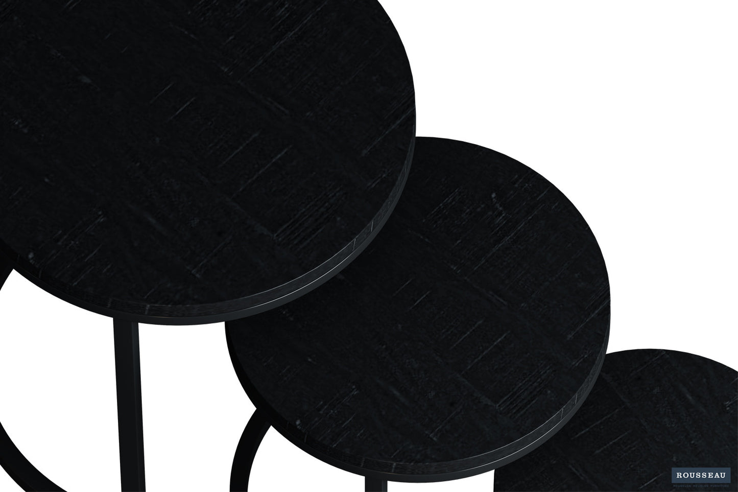 Side table 'Plano' 3-delig Mango hout zwart