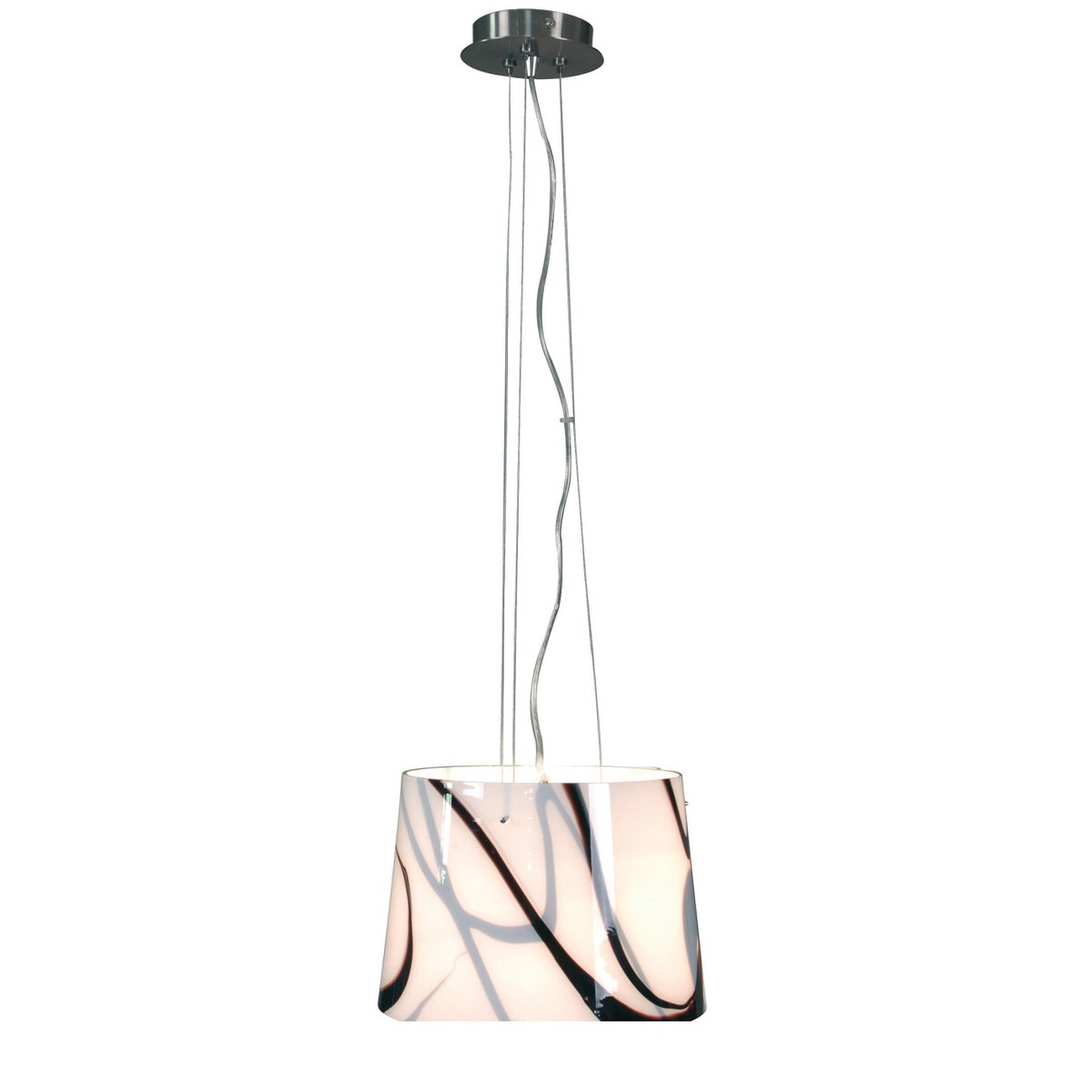 Glazen hanglamp "mengsel" gemaakt van metaal en glas in wit, E27, Ø 29 cm