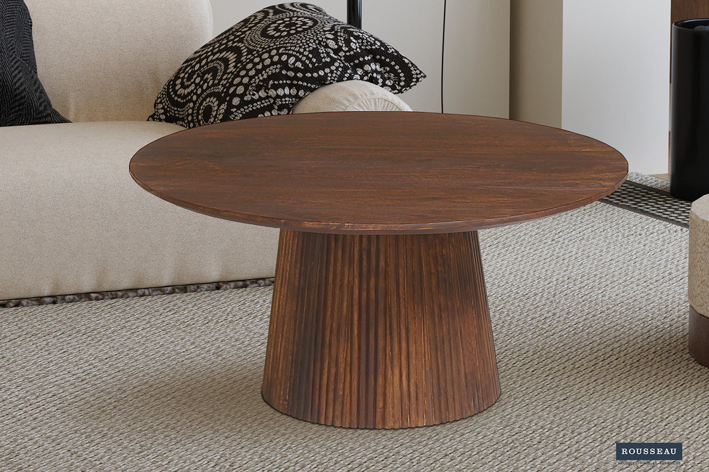 Salontafel 'Miguel' 80 cm Rond Mango hout Lichtbruin