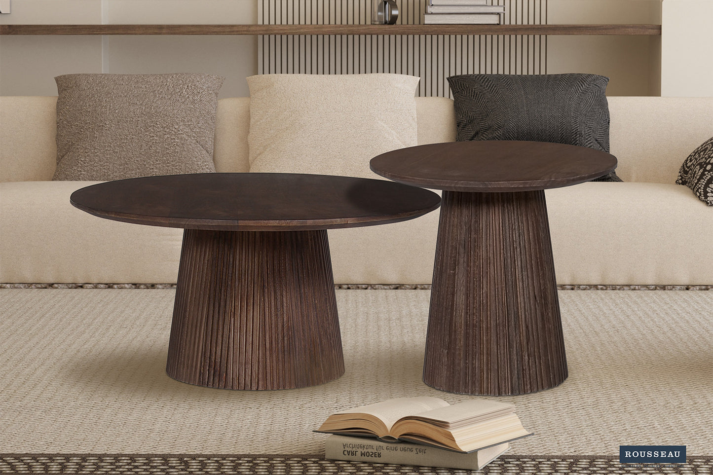 Salontafel 'Miguel' 80 cm Rond Mango hout Donkerbruin