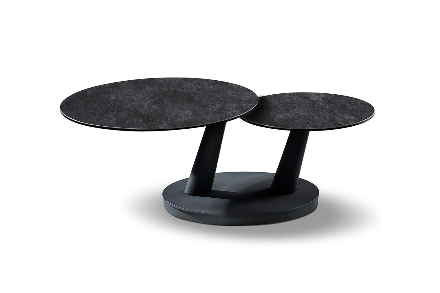 Salontafel 'Sapporo' Rond Draaibaar Steen Donkergrijs