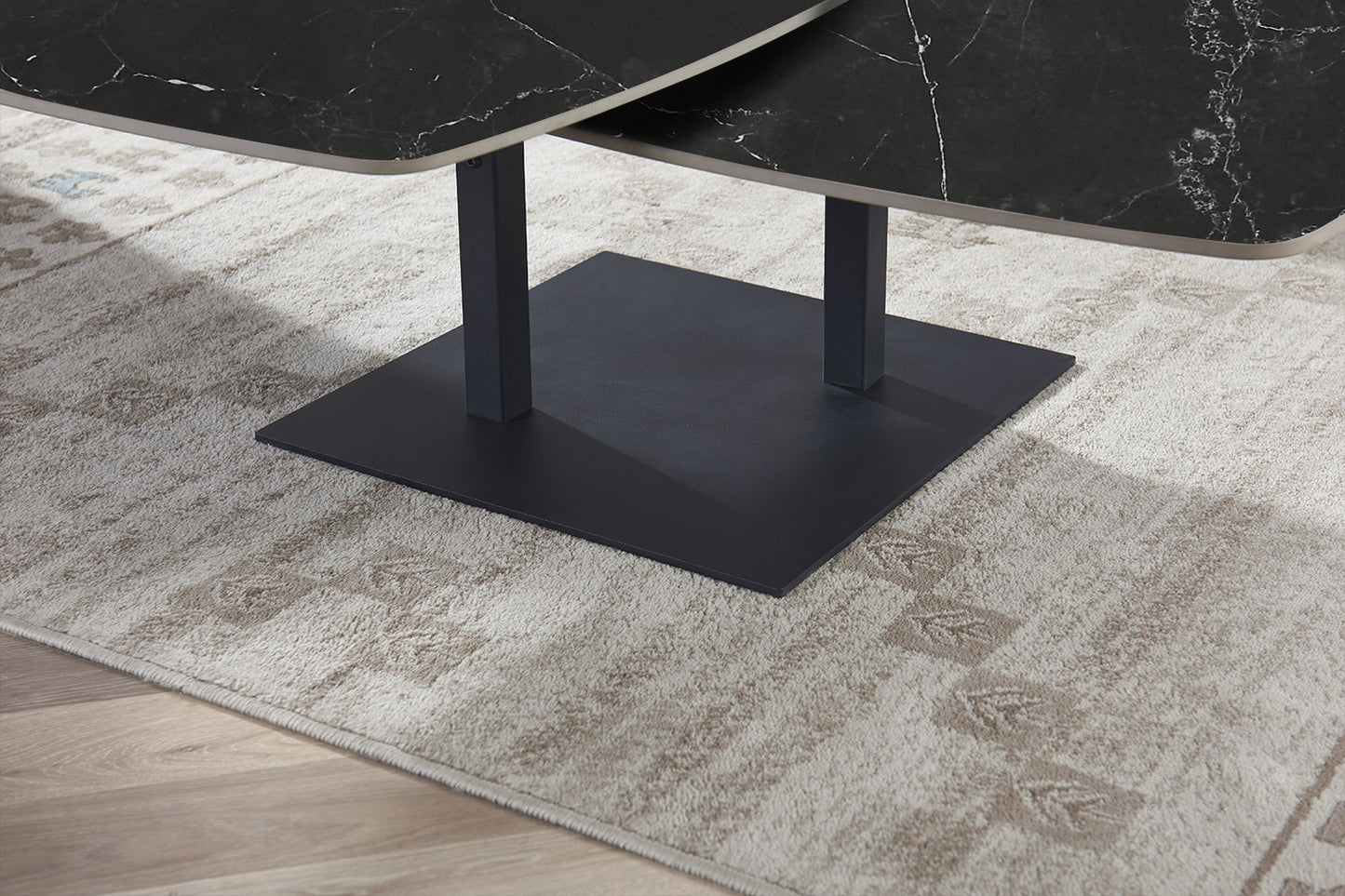 Salontafel 'Sendai' Rond Draaibaar Steen Zwart