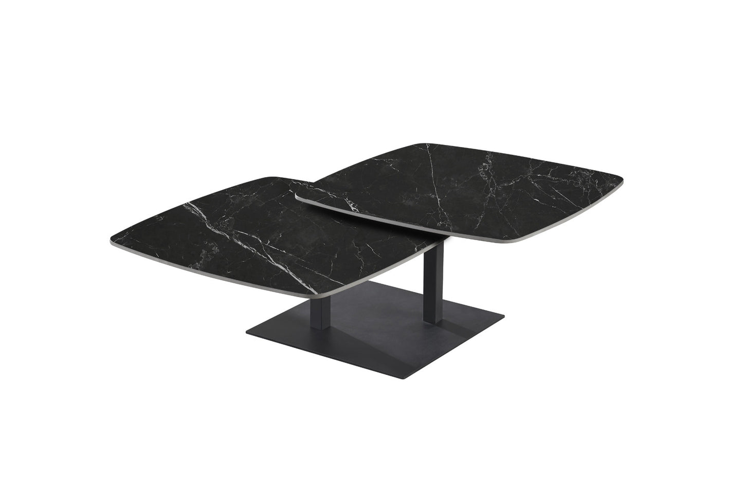 Salontafel 'Sendai' Rond Draaibaar Steen Zwart