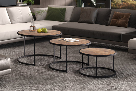 Salontafel 'Lennox' 3-delig Mango hout