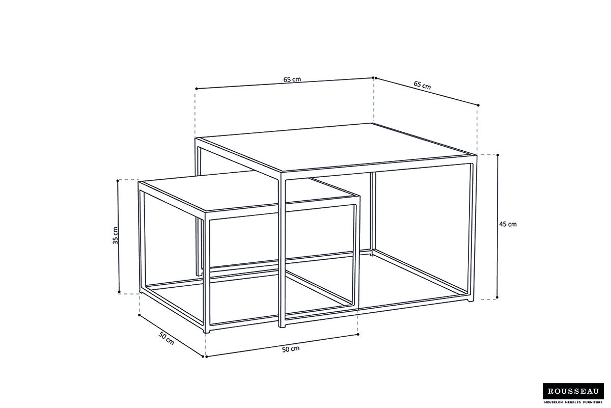 Salontafel 'Quinn' 2-delig Mango hout