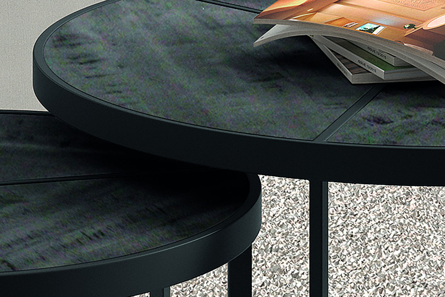 Salontafel 'Laveu' 2-delig Mango hout zwart