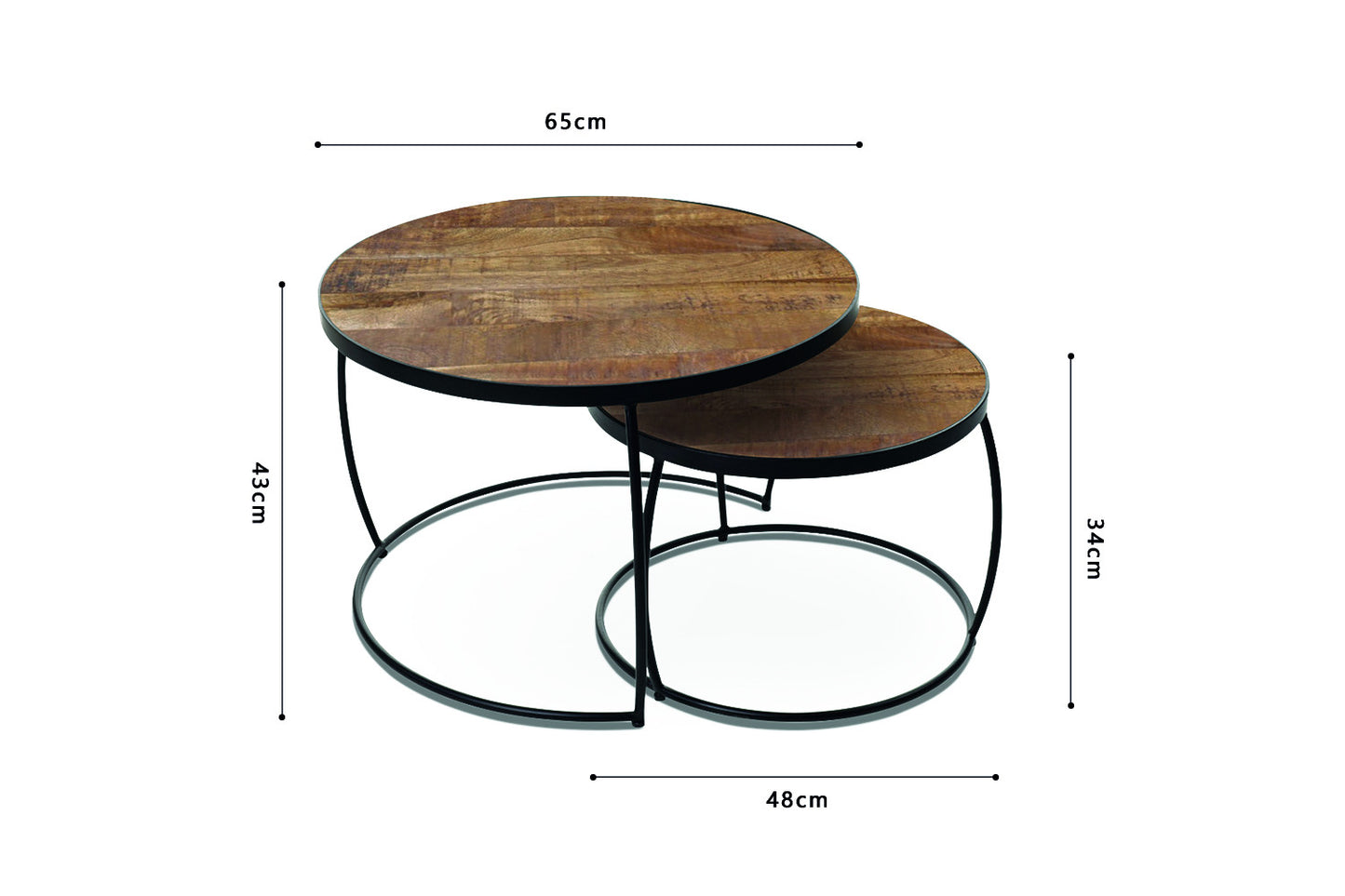 Salontafel 'Lars' 2-delig Mango hout