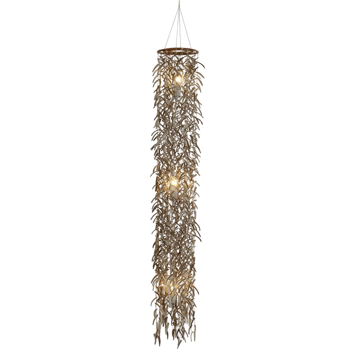 Hanger lamp "kokosnoot" 180 cm hoog, gemaakt van hout- en kokosnootschalen, beige/bruin, E27 -aansluiting, verlichting voor woonkamer, eetkamer of wintertuin.