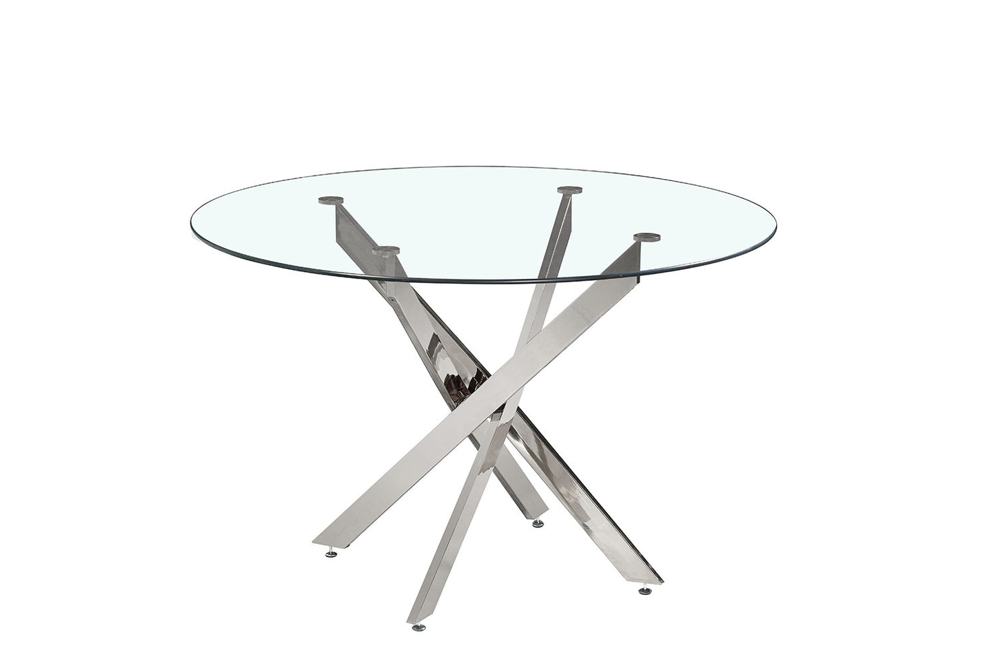 Tafel 'Lasi' 120 cm Rond Glas, Poten Chroom