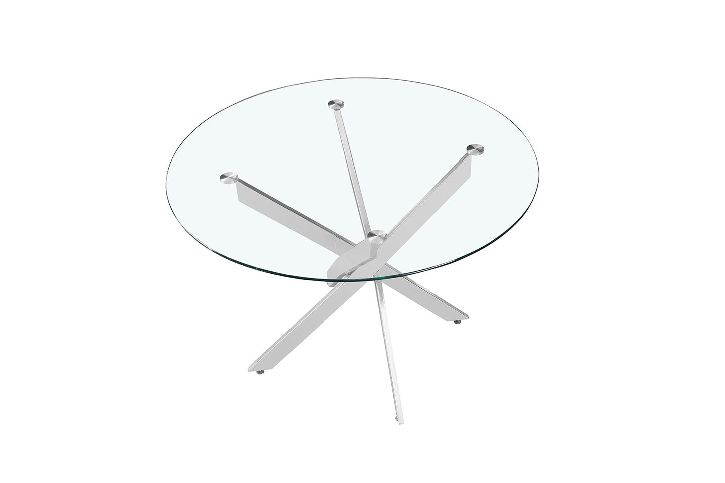 Tafel 'Lasi' 120 cm Rond Glas, Poten Chroom