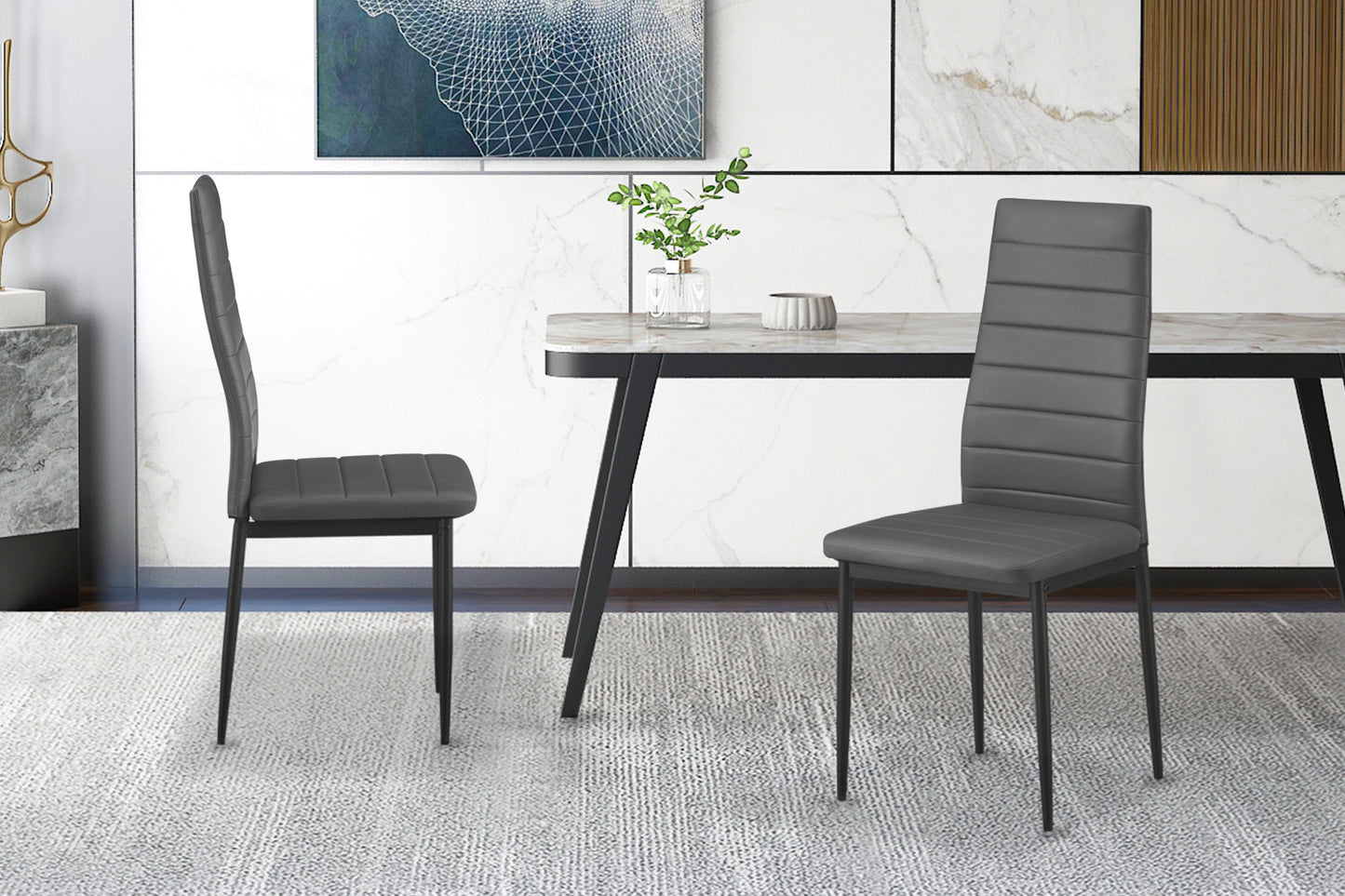 Set van 4 stoelen 'Cato/Kenzo' PU Grijs