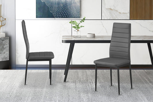 Set van 4 stoelen 'Cato/Kenzo' PU Grijs