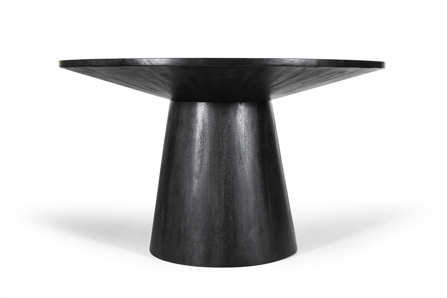 Tafel 'Tommy' 130 cm Rond Mango hout Zwart