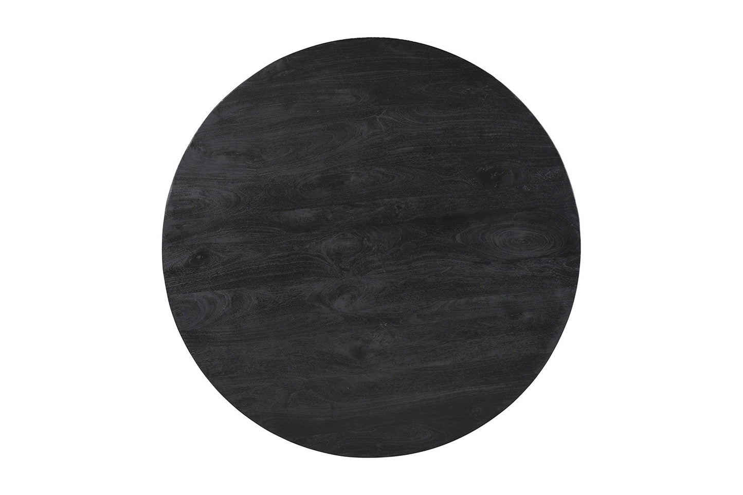 Tafel 'Tommy' 130 cm Rond Mango hout Zwart