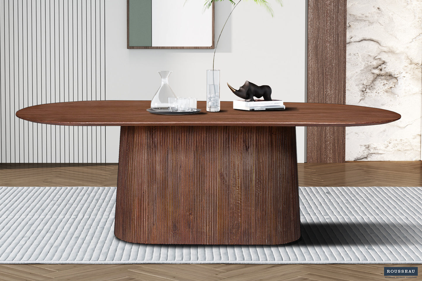 Tafel 'Miguel' 230 cm Ovaal Mango hout Lichtbruin