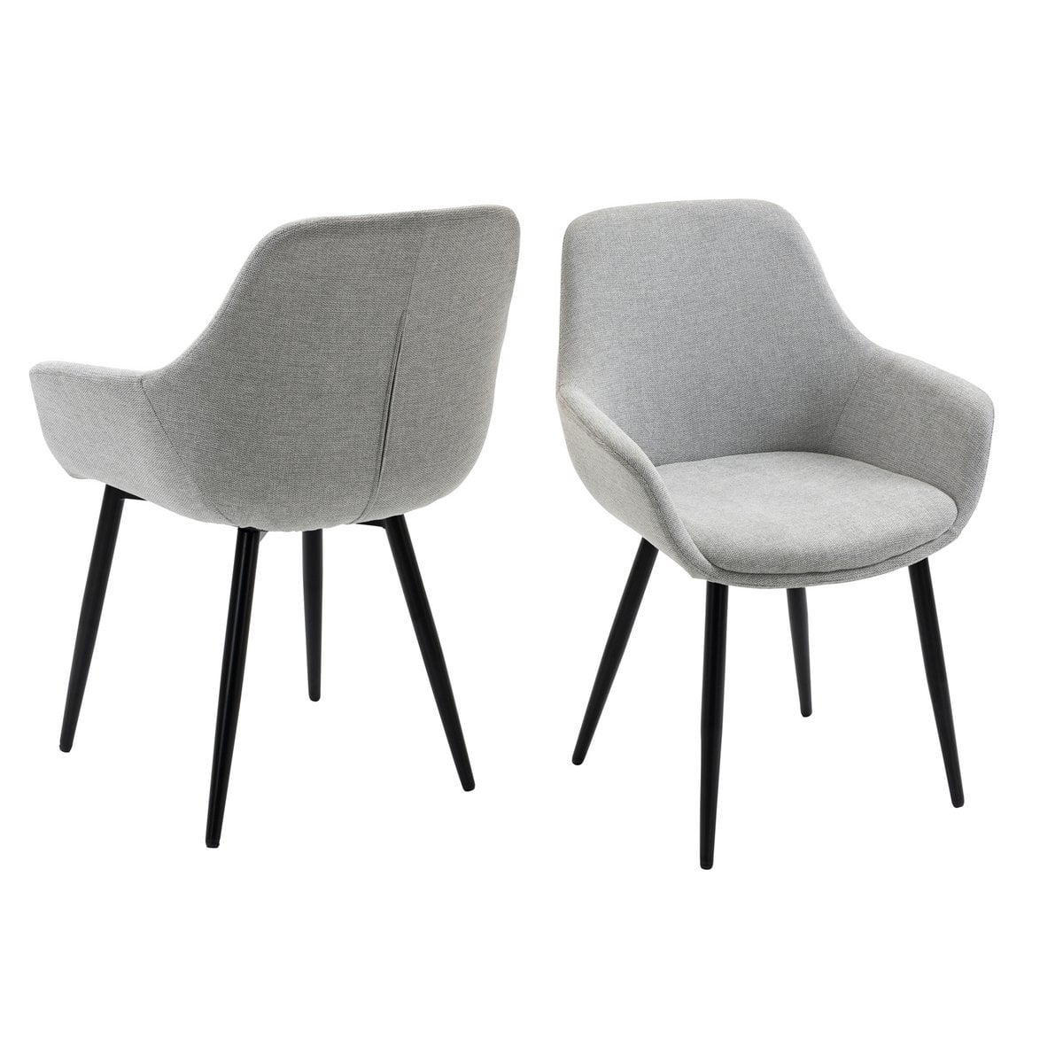 Set van 2 fauteuils lichtgrijs