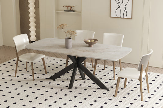 Tafel 'Apollo' 180 cm Deens Ovaal Glanzend Steen Shakespear Beige