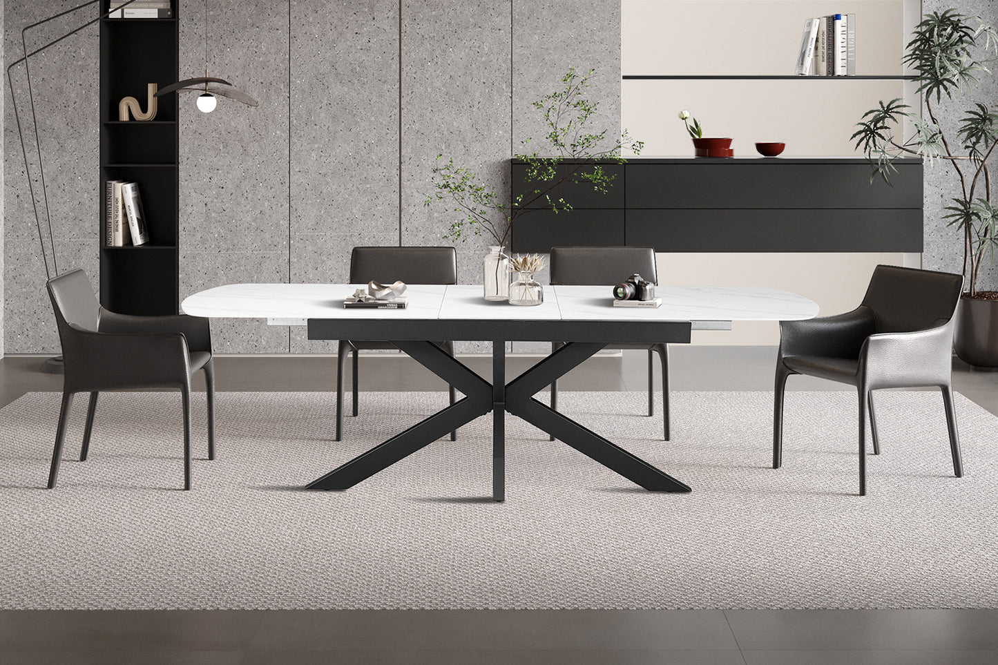 NIEUW - Extendable table 'Hestia' 180-220 cm Danish Oval Stone White