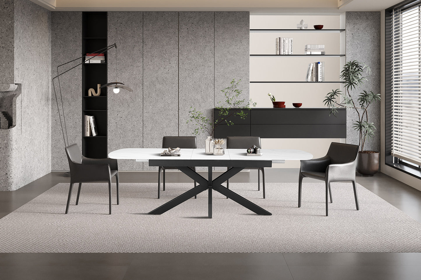 NIEUW - Extendable table 'Hestia' 180-220 cm Danish Oval Stone White