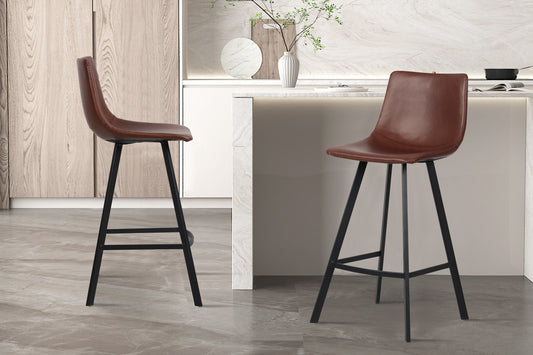 Tellerstoel 'Ozan' PU Bruin