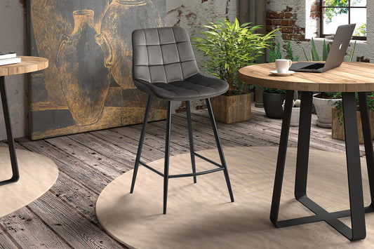 Tellerstoel 'Juta' Fluweel Taupe