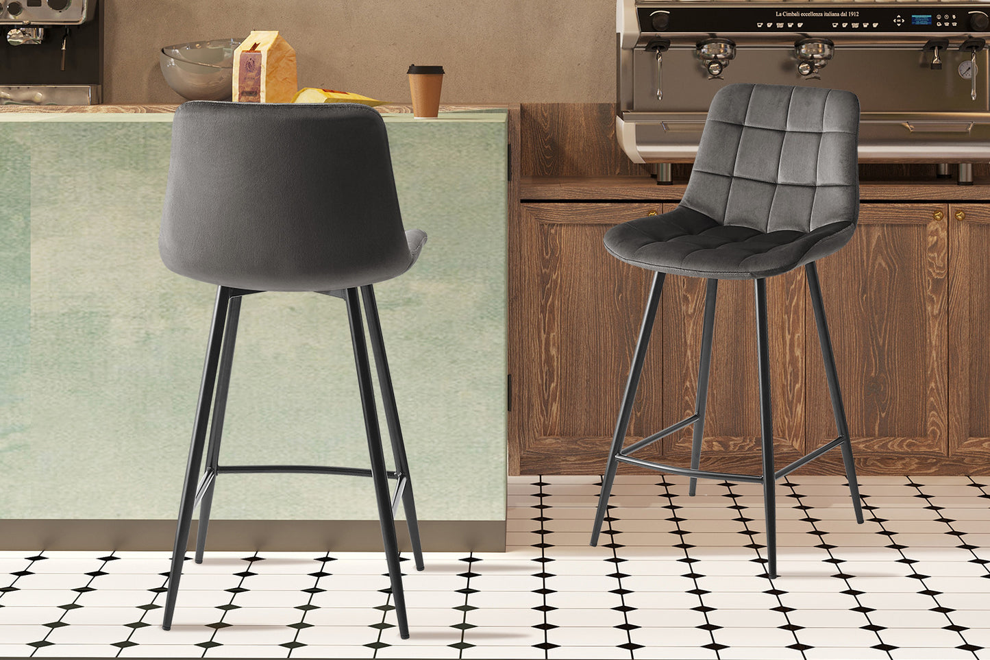 Tellerstoel 'Juta' Fluweel Taupe