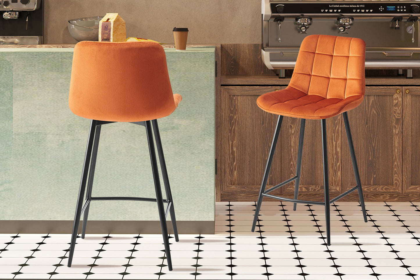 Tellerstoel 'Juta' Fluweel Oranje