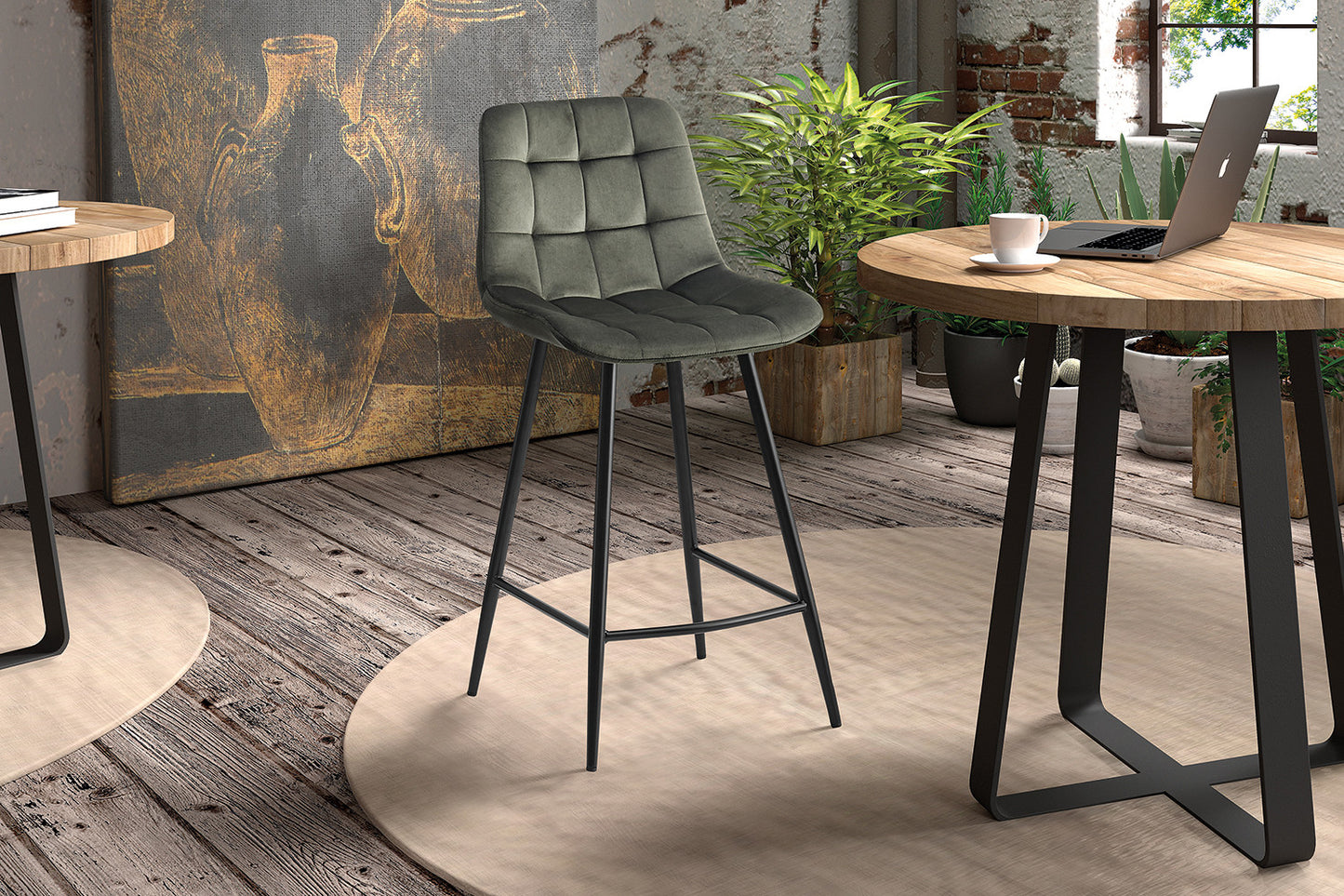 Tellerstoel 'Juta' Fluweel Groen