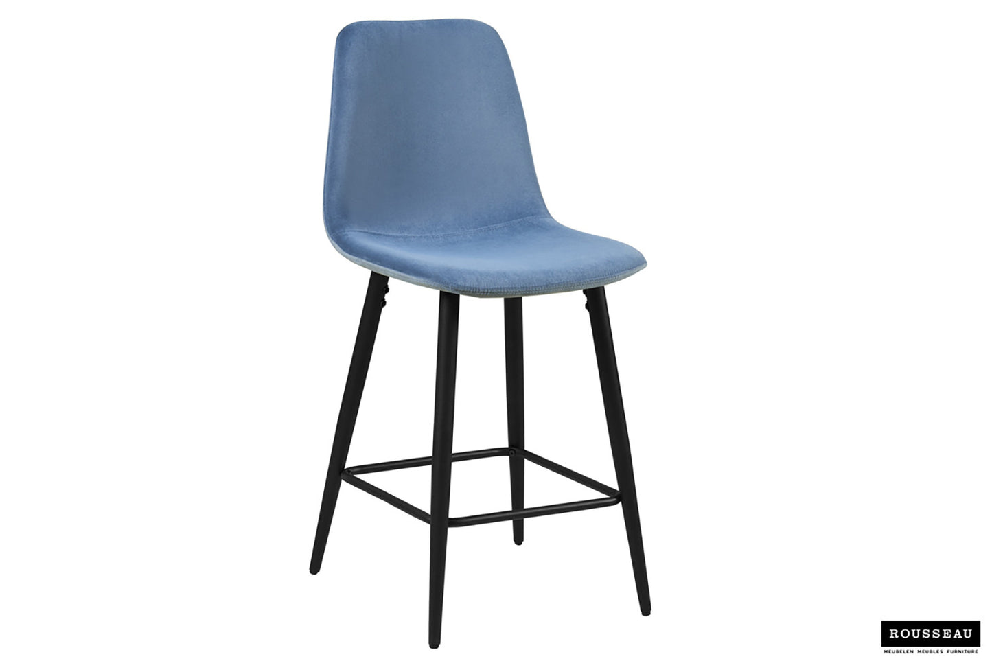 Tellerstoel 'Boy' Fluweel Lichtblauw