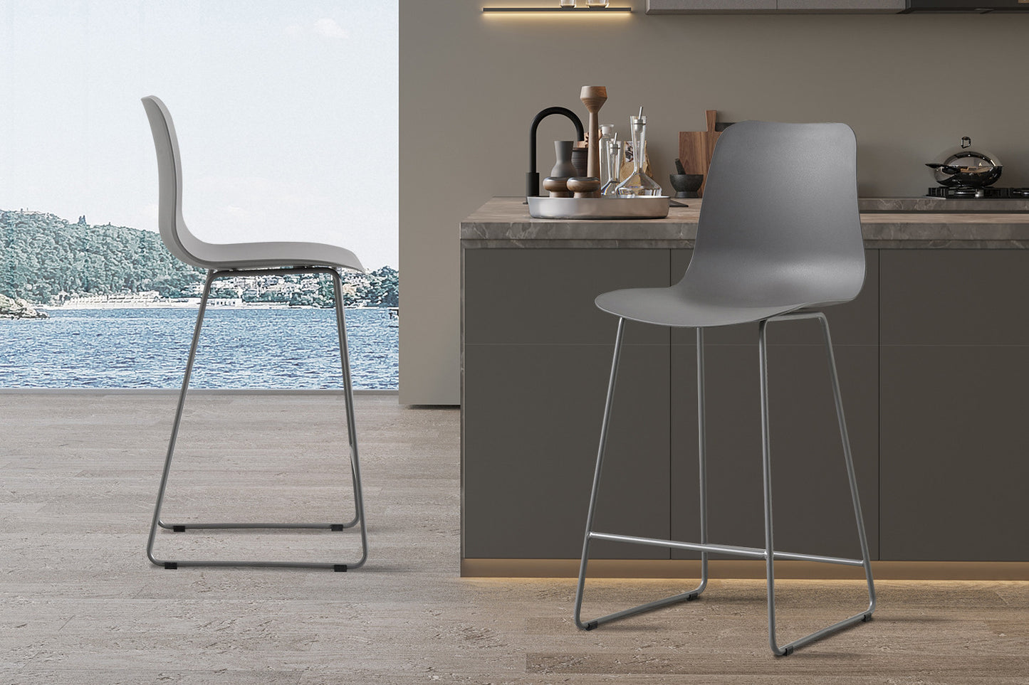 Tellerstoel 'Marie' PP Grijs