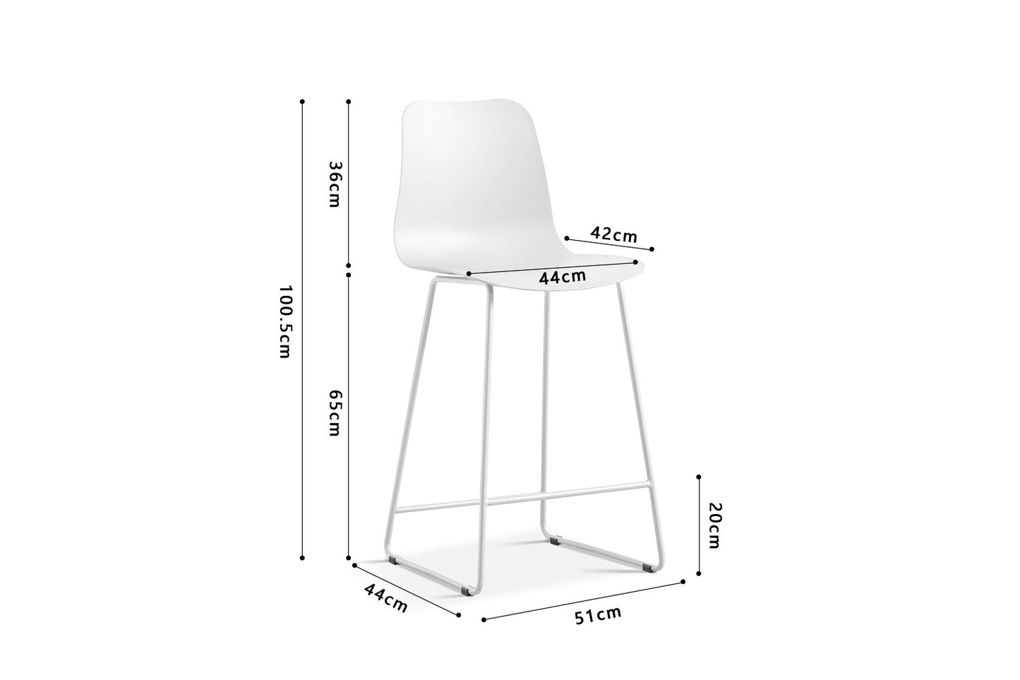 Tellerstoel 'Marie' PP Wit