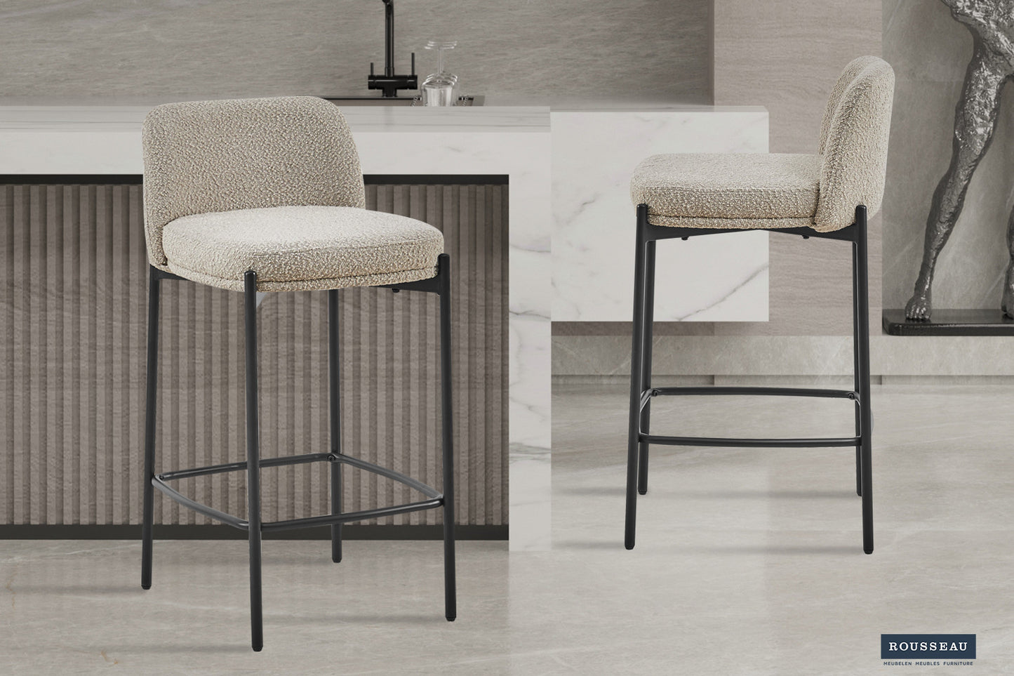 Tellerstoel 'Ella' Stof Zand