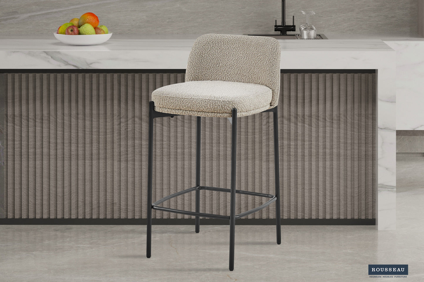 Tellerstoel 'Ella' Stof Zand