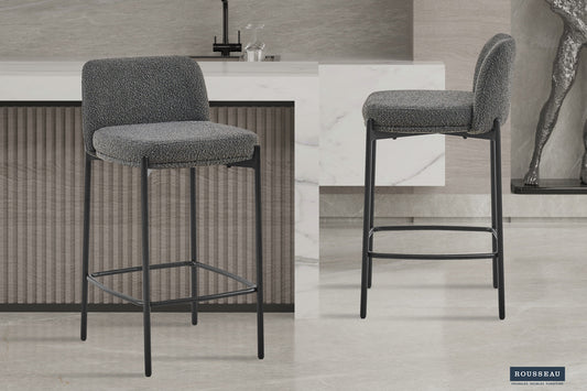 Tellerstoel 'Ella' Stof Grijs