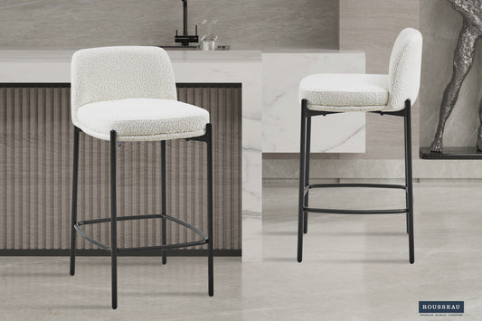 Tellerstoel 'Ella' Stof Wit