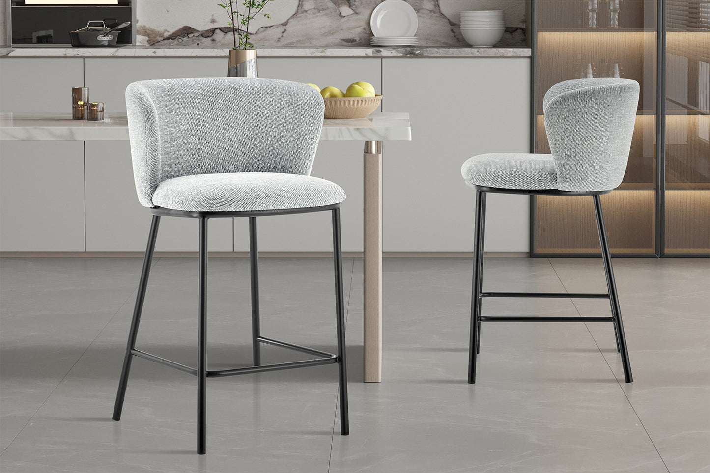 Tellerstoel 'Arthur' Stof Ote Belfast 41 Lichtgrijs