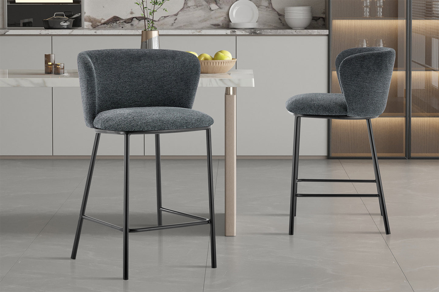 Tellerstoel 'Arthur' Stof Ote Belfast 39 Donkergrijs