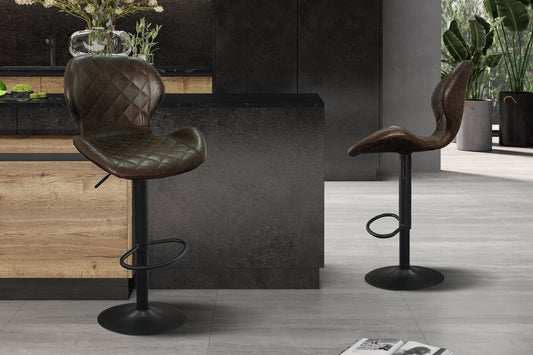 Barstoel 'Malaga' PU Ote Topper 05 Donkerbruin