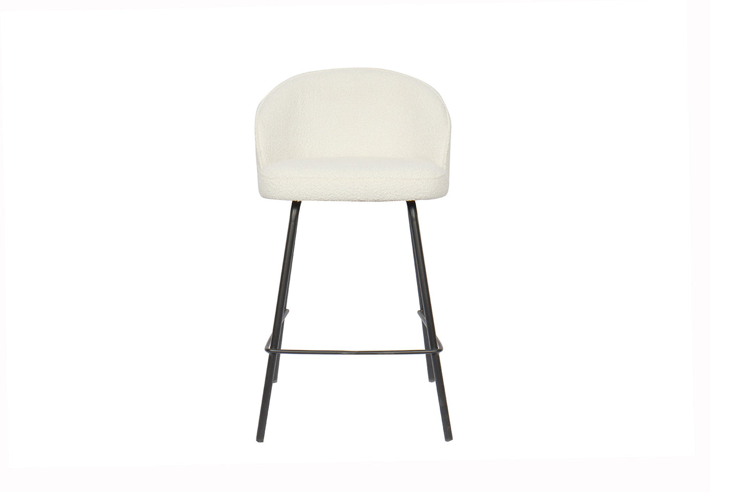 Tellerstoel 'June' Bouclé Wit