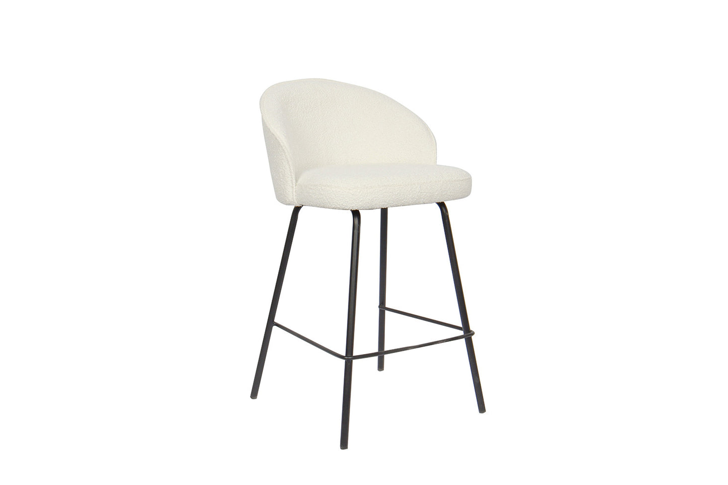 Tellerstoel 'June' Bouclé Wit