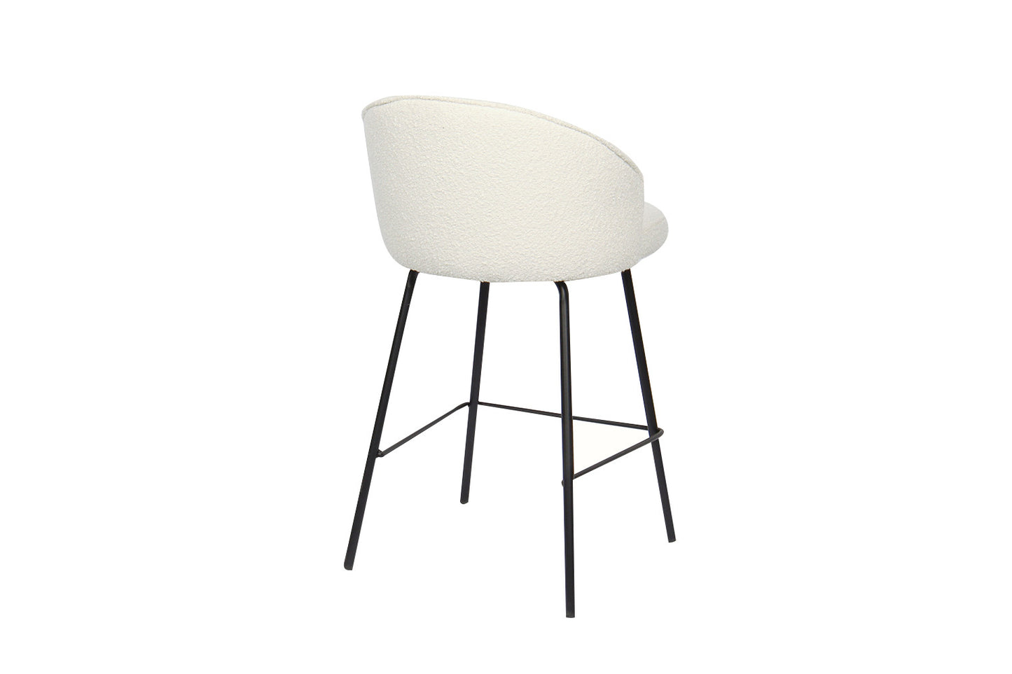 Tellerstoel 'June' Bouclé Wit