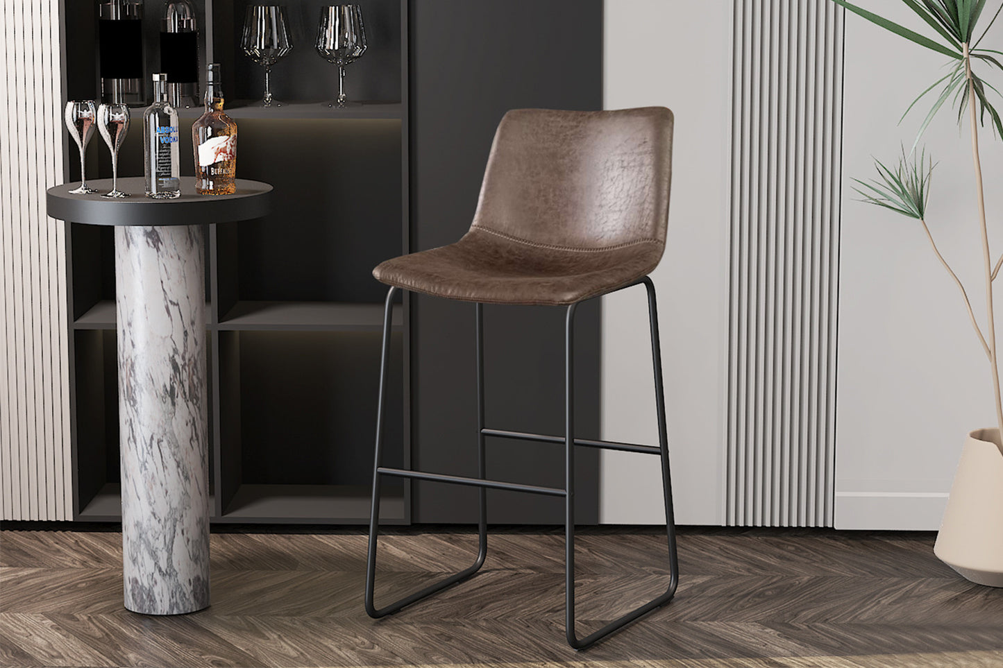 Tellerstoel 'Mancia' PU Ote Topper 05 Donkerbruin