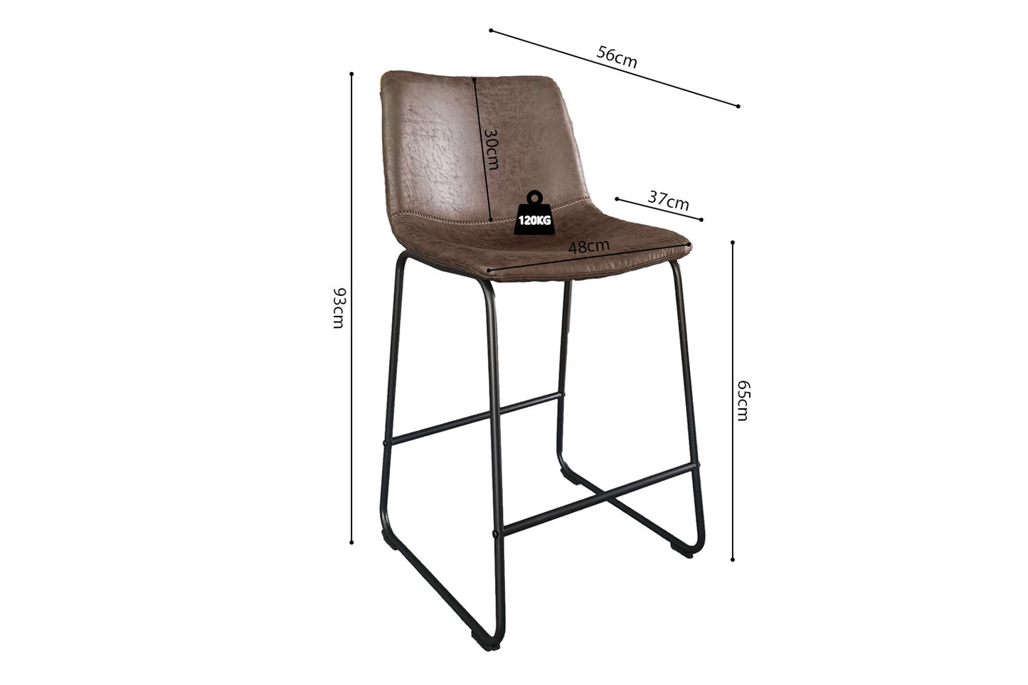 Tellerstoel 'Mancia' PU Ote Topper 05 Donkerbruin